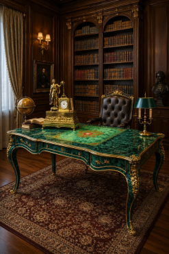Bàn làm việc Malachite Louis