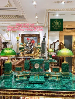 Bộ Nghiên Mực Malachite Ngựa