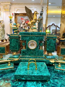 Bộ Nghiên Mực Malachite Ngựa