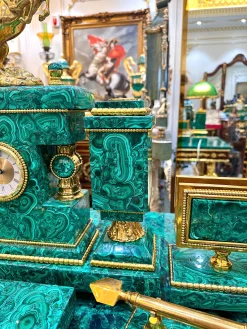 Bộ Nghiên Mực Bàn Làm Việc Malachite