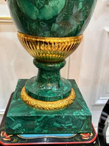 Đôi Bình Cup Malachite Đế Đá 80cm