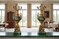 Chân Nến Đá Malachite