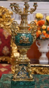 Chân Nến Đá Malachite