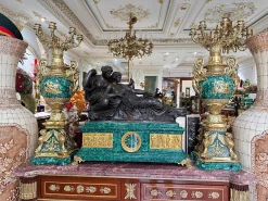 Chân Nến Đá Malachite