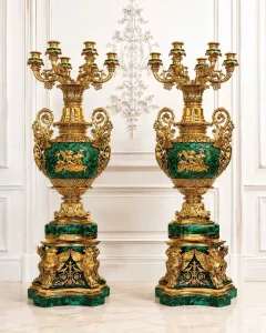 Chân Nến Đá Malachite