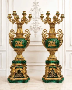 Chân Nến Đá Malachite
