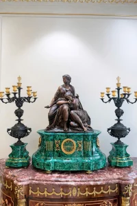 Đồng Hồ Tượng Malachite Song Nữ