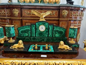 Nghiên Mực Malachite Sư Tử