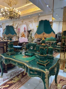 Đèn Bàn Đá Malachite