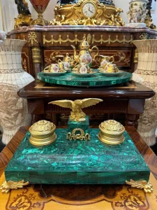 Nghiên Mực Đá Malachite