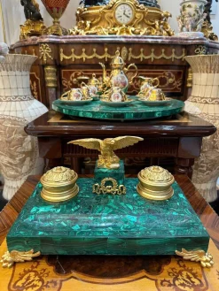Nghiên Mực Đá Malachite